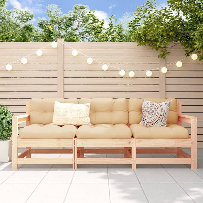 vidaXL - 3-delige - Loungeset - massief - grenenhout