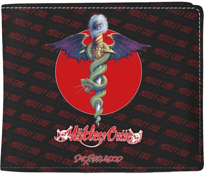 Rocksax Motley Crue - Dr Feelgood 2 Portemonnee - Zwart/Rood