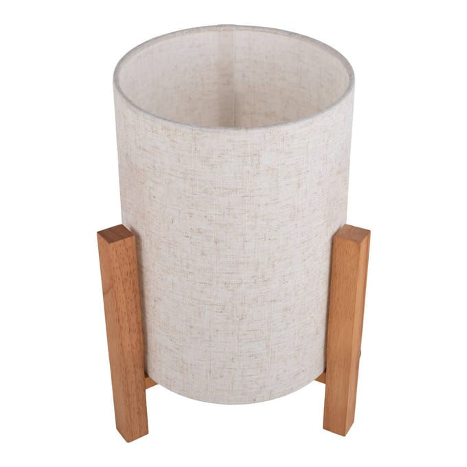Näve Tafellamp 3193, hout, linnen textiel, hoogte 32cm