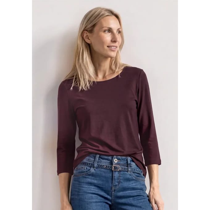 Shirt met 3/4-mouwen en een boothals
