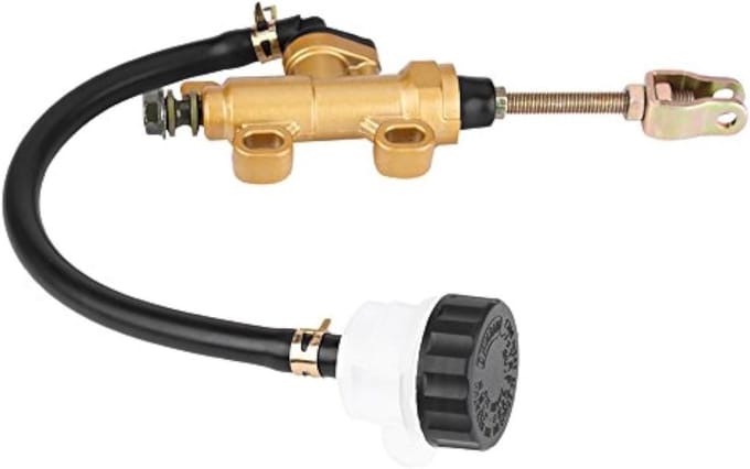 Hoofdcilinder Achterrem - Remcilinderpomp Hydraulisch - Motorfiets Remmen - Universele Pasvorm - Standaard Maat - Goud Zwart