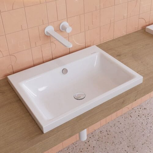 Kaldewei PURO countertop washbasin 3154 without tap hole, 60 cm 900406003001