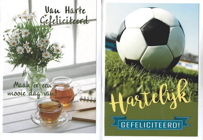Verjaardagskaarten. Wenskaart met enveloppen. 10 stuks