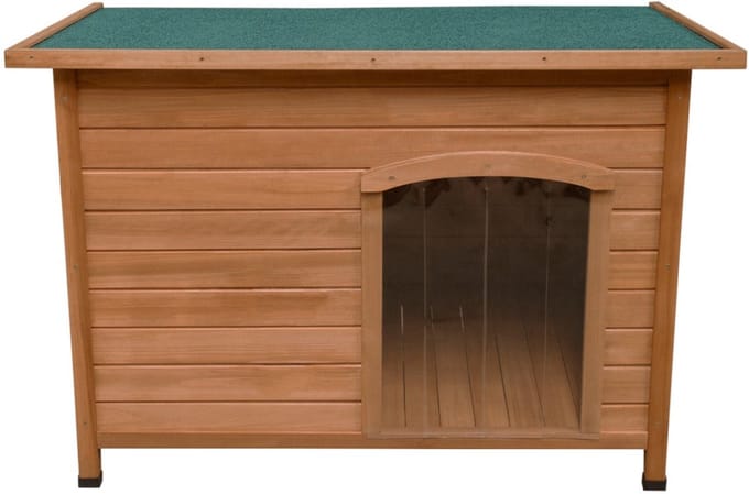 Groot houten hondenhok - bruin - 80x115x78cm - weerbestendig