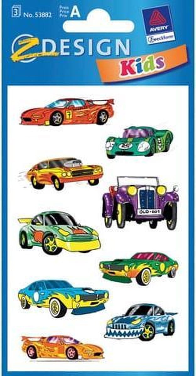 Avery papieretiket Z-Design Kids pakje a 3 vel auto's