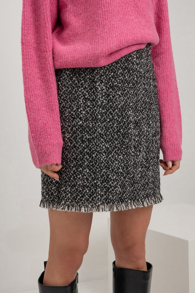 Josephine & Co Samual Skirt Steel Grey Melange Maat: 38 | Mini Rokken Outlet | Dames | Grijs