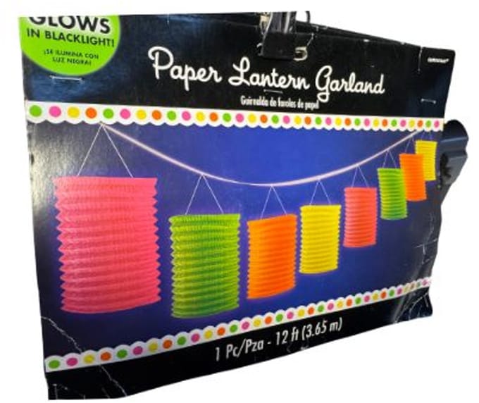 Vlaggenlijn neon - met lampions - 3.65m