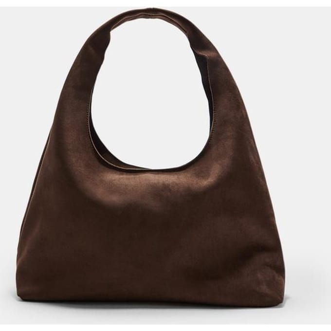 Stradivarius Schoudertas met imitatiesuède effect  Bruin OS