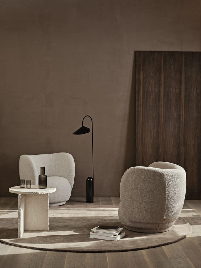 Ferm Living Stil getuft tapijt - ash brown - Ø 240 cm