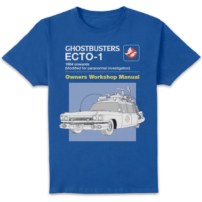 Ghostbusters Ecto-1 User Manual Unisex T-Shirt - Blue - S