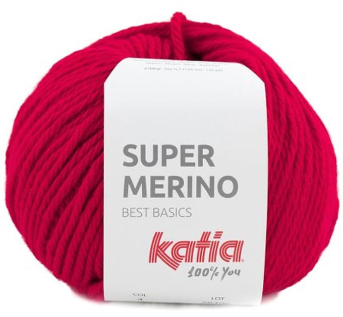 Katia Super Merino - 04 rood - Wol/Acryl Garen