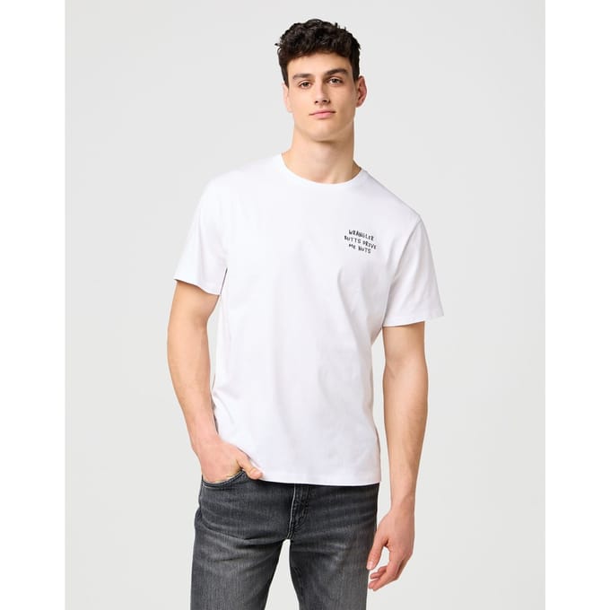 Wrangler Embroidery Tee Worn White Taglia: M | T-shirt stampate Outlet | Uomo | Bianco