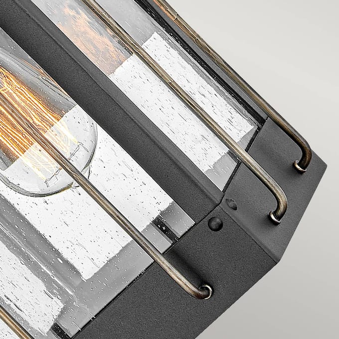 Hinkley LED Wand Buitenlamp Fitzgerald | 1X E27 Max 60W | IP44 | Dimbaar | Textured Black with Burnished Bronze