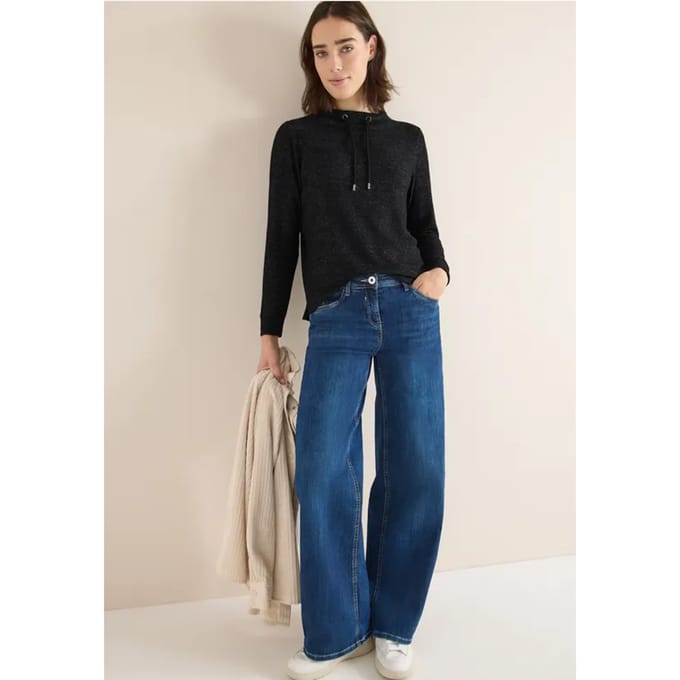 Cosy gemêleerd shirt met lange mouwen