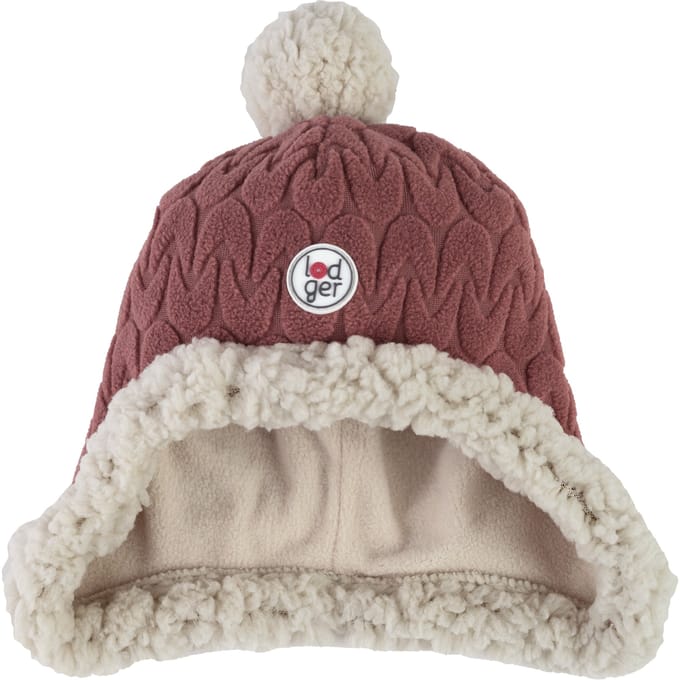 Kindermutsje winter rood - 1-2 Jaar - fleece voering - met pompon