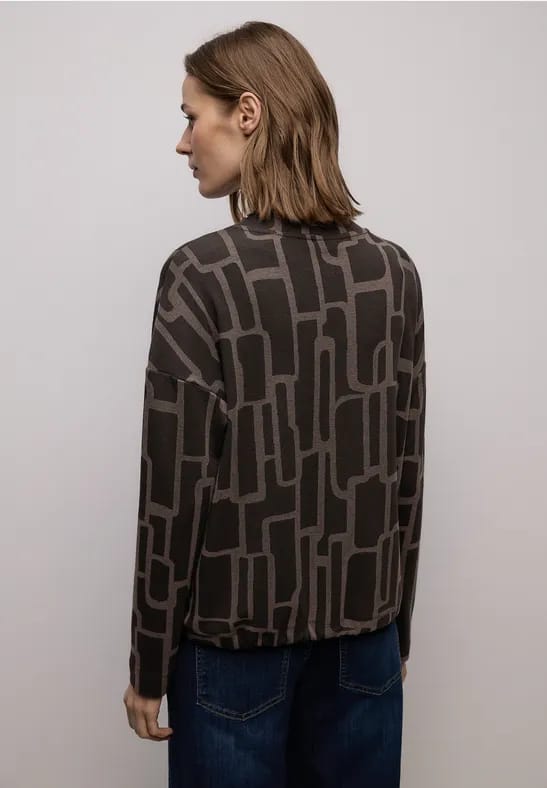 Shirt met print en trekkoord