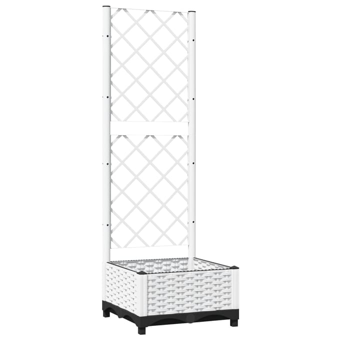 vidaXL - Plantenbak - met - latwerk - 40x40x121,5 - cm - polypropeen