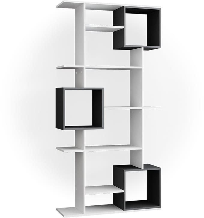 Vicco Cube Ruimteverdeler – 92 x 187.7 cm Wit/antraciet