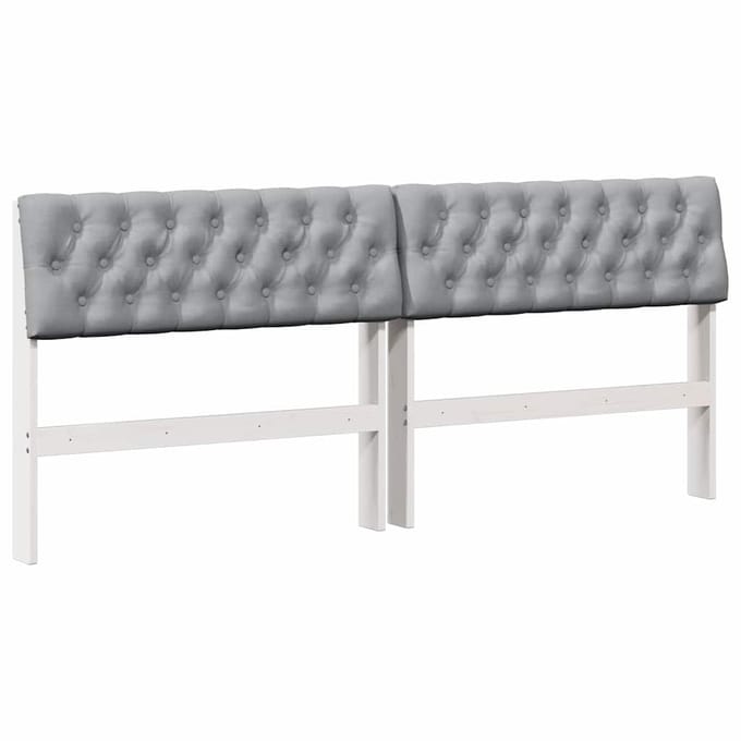 vidaXL Gestoffeerd hoofdbord Lichtgrijs 180 cm Massief grenenhout