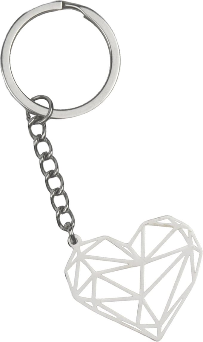Sleutelhanger Metaal Geometrisch Patroon Metalen Sleutelhanger - Hart