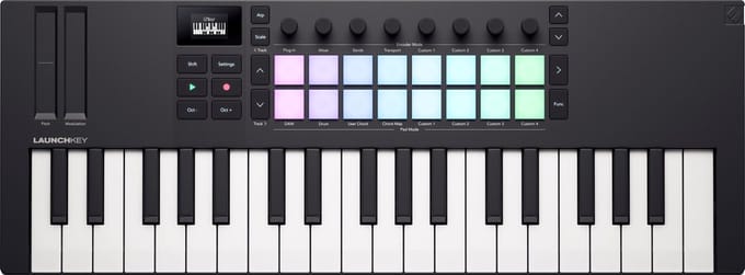 Novation Launchkey Mini 37 MK4 - Compacte MIDI Keyboard Controller - 37 Mini-Toetsen - 16 FSR Pads - OLED Display - USB-C