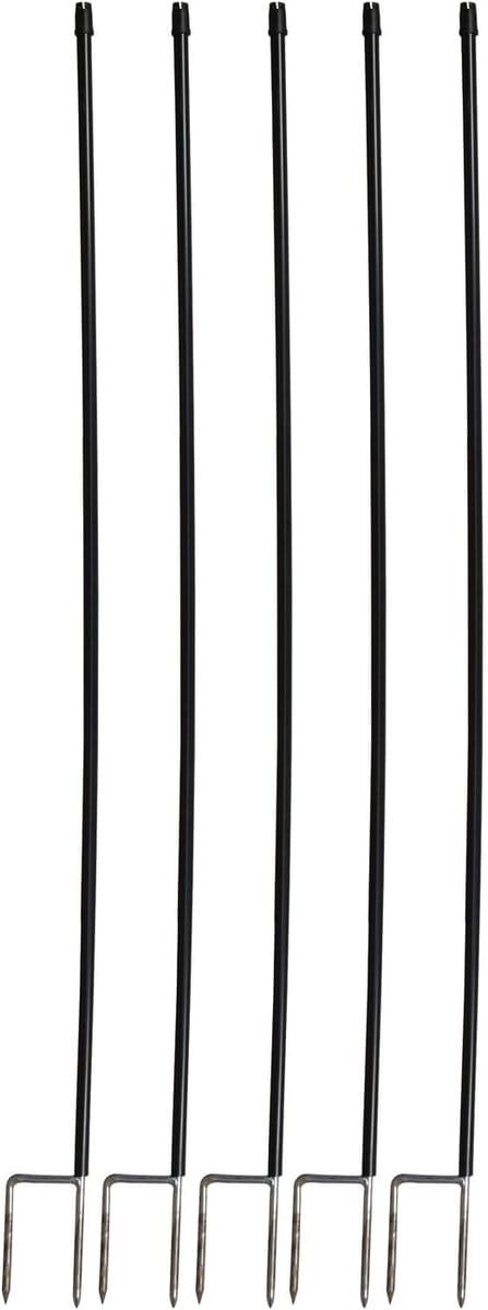 Extra Haringen - Paaltjes Set - Omheining Verstevigen - Dubbele Punt - 5 Stuks 118cm - Zwart
