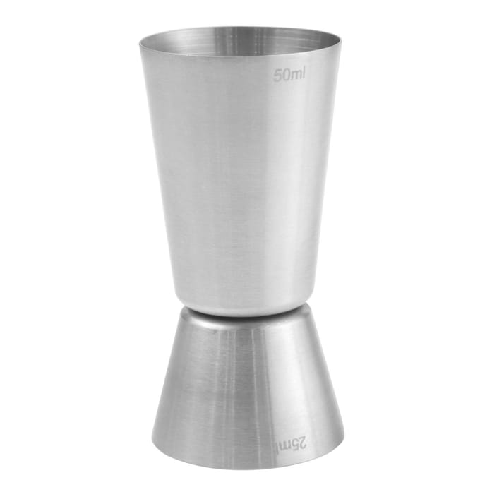 Dubbelzijdige stalen alcoholmaatbeker 25 50 ml Hendi 596722