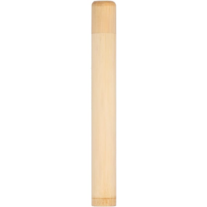 Mini Theeblad Pot Container Draagbare Thee Bus Ronde Vorm Bamboe Buis Opbergdoos Cilinder beige