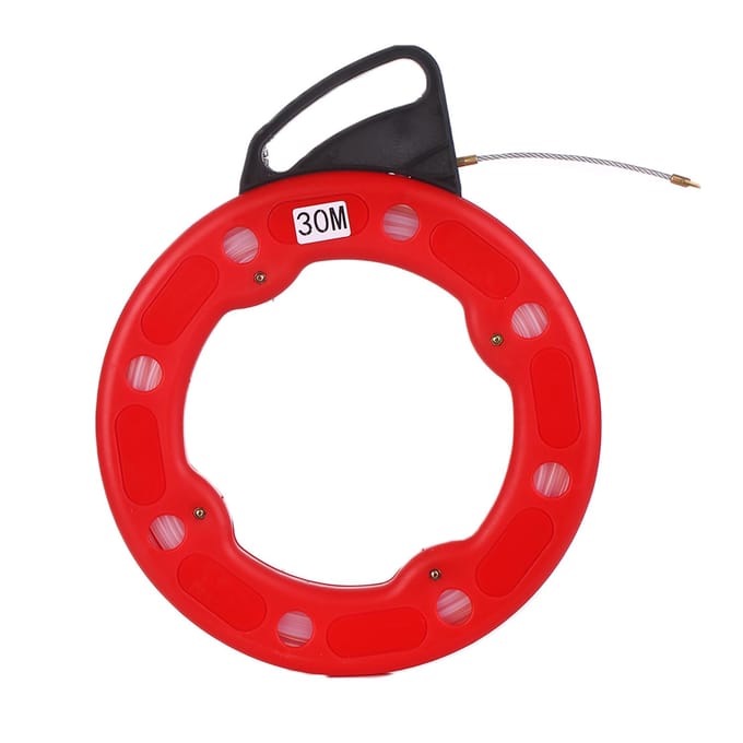30M Fiberglass Vislint Reel Puller Geleidende Elektrische Kabel Puller met Impact Case Elektrisch 30M