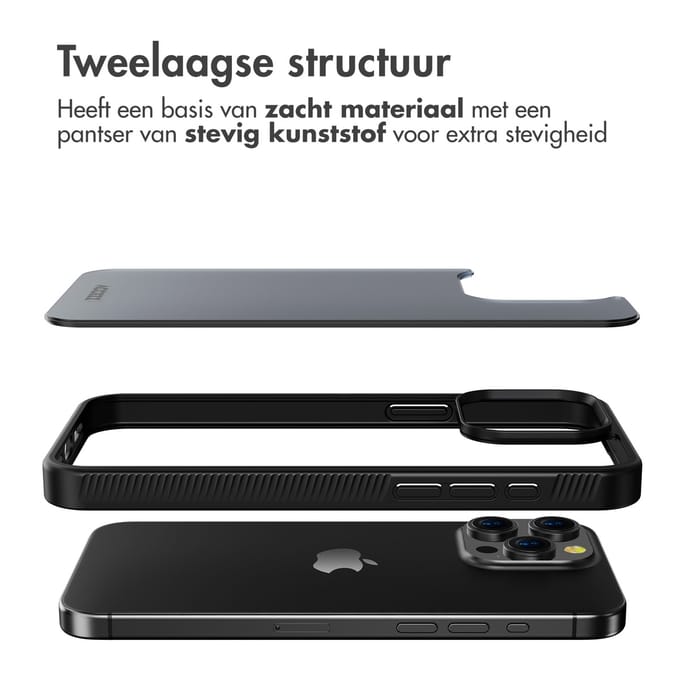Accezz Hoesje - Geschikt voor Apple iPhone 15 Pro Max - Frosted Backcover - Zwart