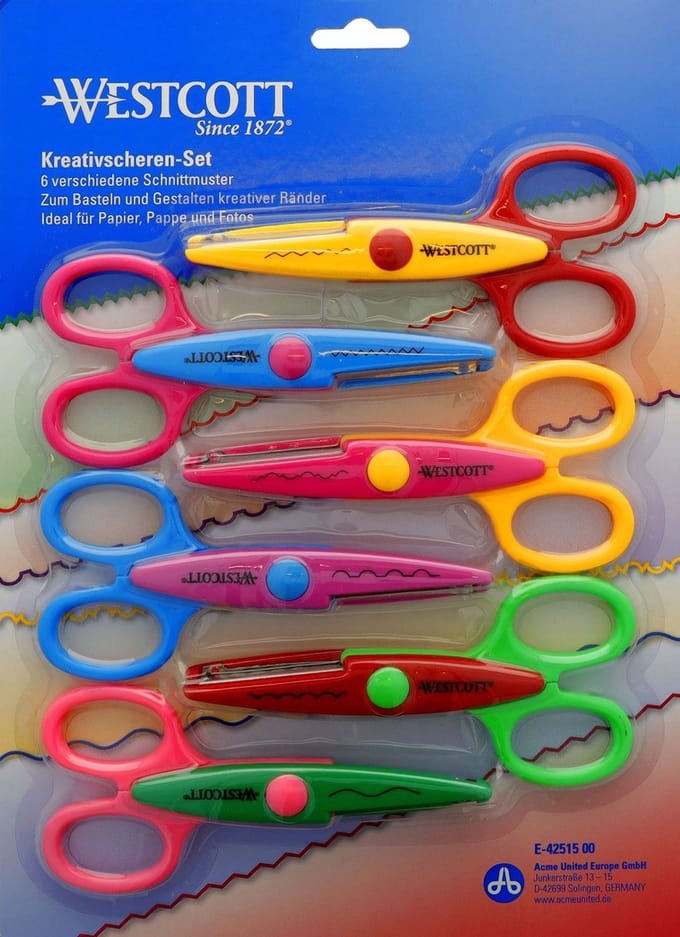 Westcott figuurschaar - 14cm - assorti motieven - 6 stuks - AC-E42515