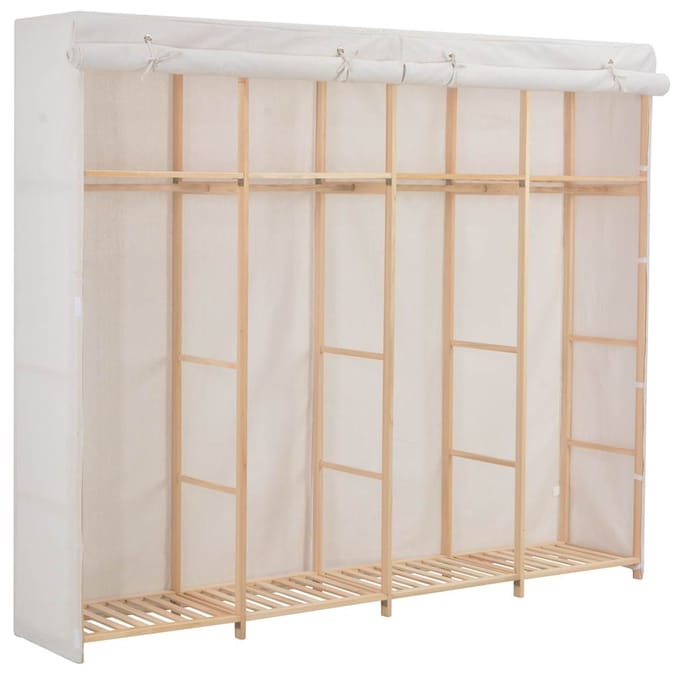 vidaXL - Kledingkast - 200x40x170 - cm - stof - wit