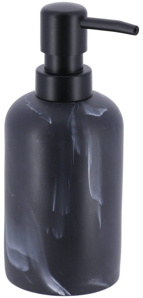 Tendance Zeeppompje/zeepdispenser - grijs - marmer look - kunststof - 300 ml