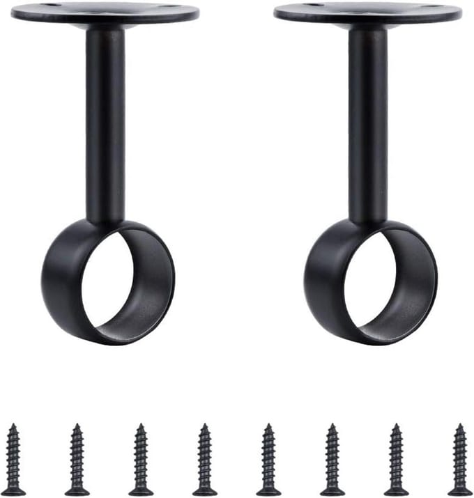 Plafondbevestiging Gordijnroede Zwart RVS 25mm Set van 2