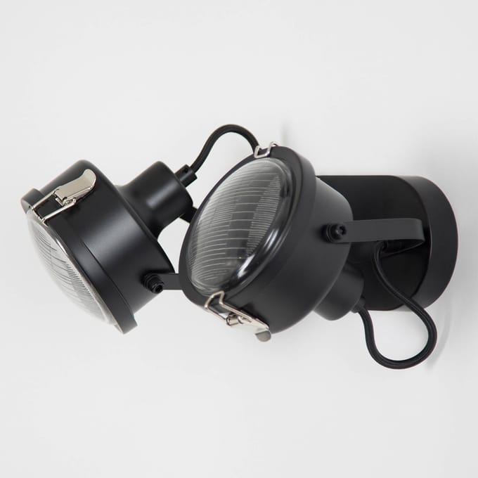 K.S. Verlichting 2-lamps Satellite wandlamp in zwart