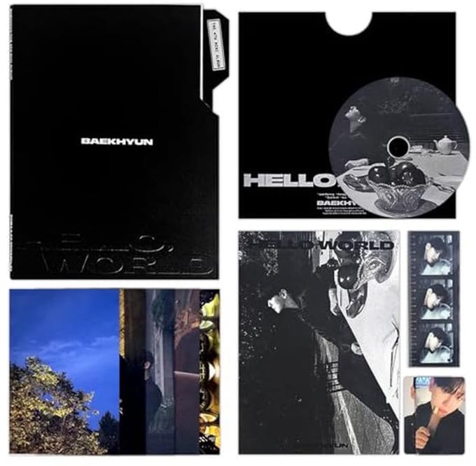 Mini Album Hello, World van BAEKHYUN - Folder Ver. met CD en Extra's