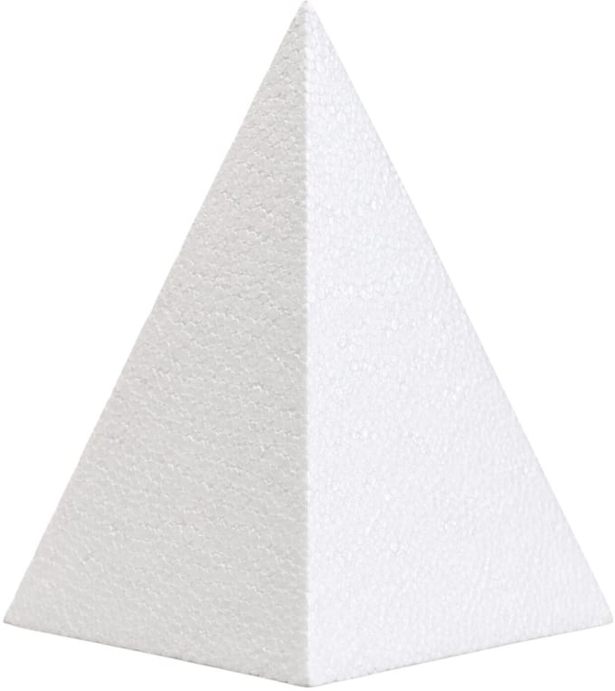 Piepschuim vormen - piramide - 1x - H12 x D6,5 cm - styropor hobby / DIY vorm - basis knutselfiguren
