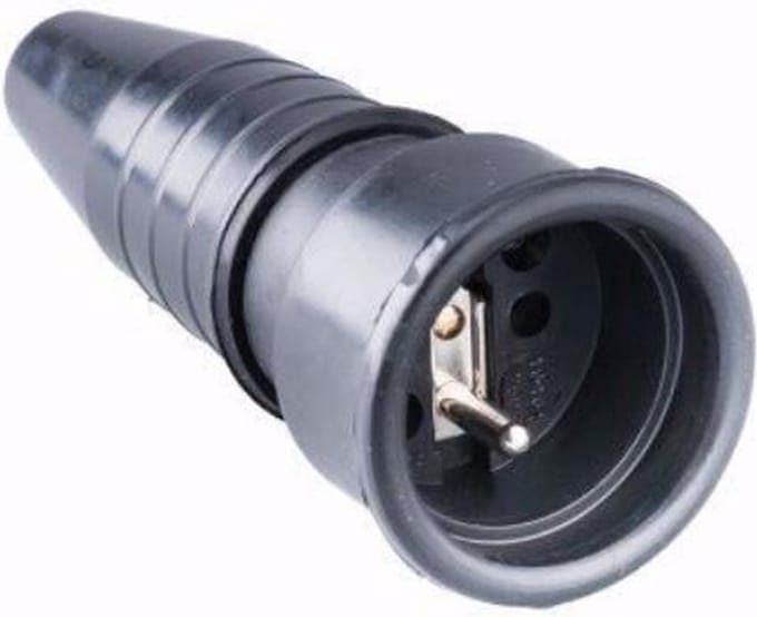 Keraf KER552 Shucko koppelstekker Rubber 2p+a 16a