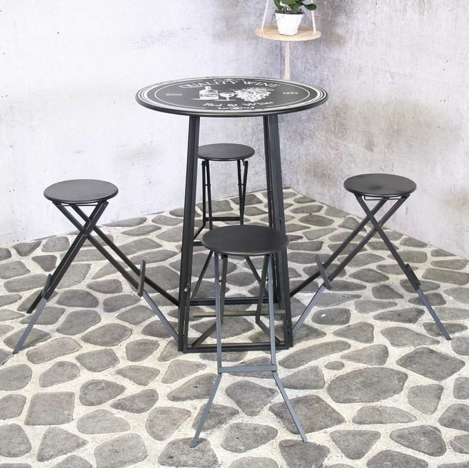 SenS-Line - Columbus Foldable 4-persons Barset - Zwart