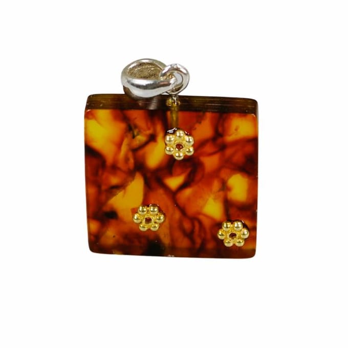 Pendentif ambre cognac - Bijoux en ambre de la Baltique brown