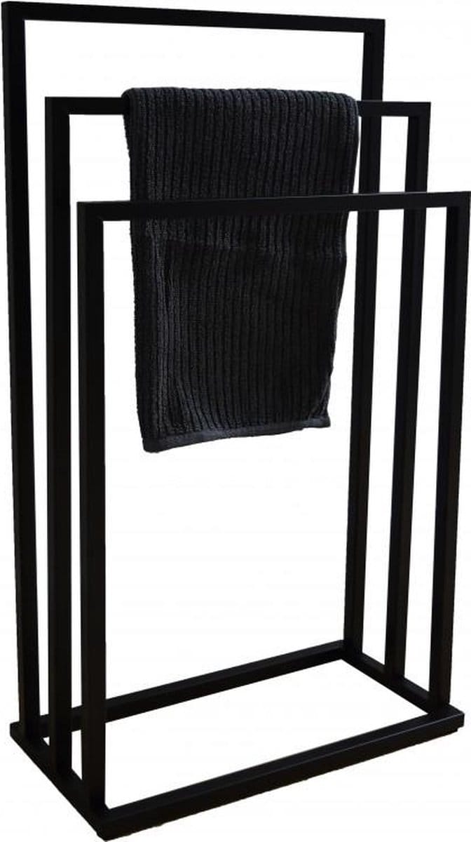 Badkamerhanger handdoekenrek 3 armen zwart