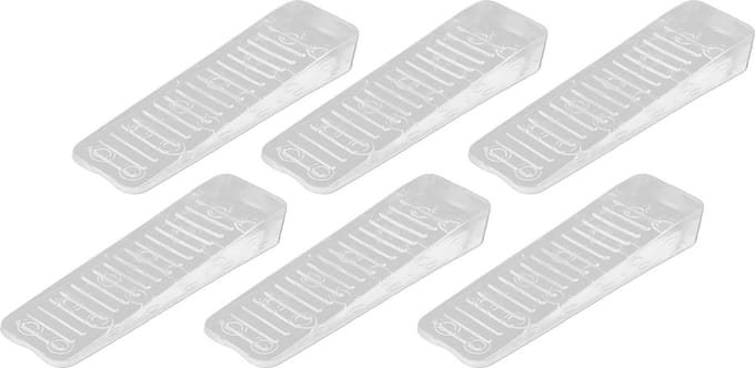 Set van 6 flexibele deurwiggen ( transparant, flexibel)