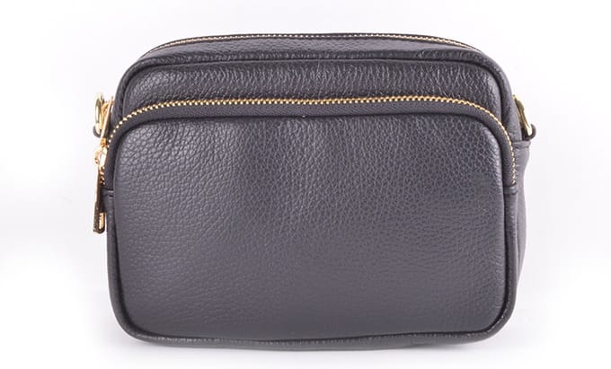Giuliano lederen schouder tas - zwart - made in Italy