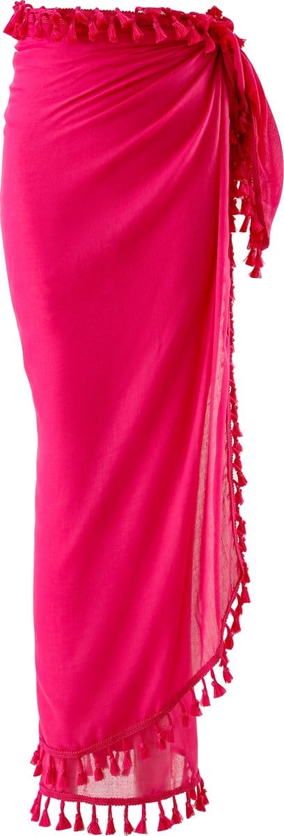 Emilie Collection - pareo - fuchsia roze - lang - katoen