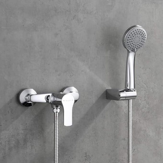 M12057 Douchekraan Set - Compleet Met Handdouche En Doucheslang In Chroom/Zilver