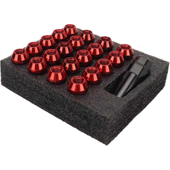 22 STUKS Conische Wielmoeren met Dop Sleutel Legeringsstaal Universeel Gesmeed Borgmoer Vervanging voor M12x1.5