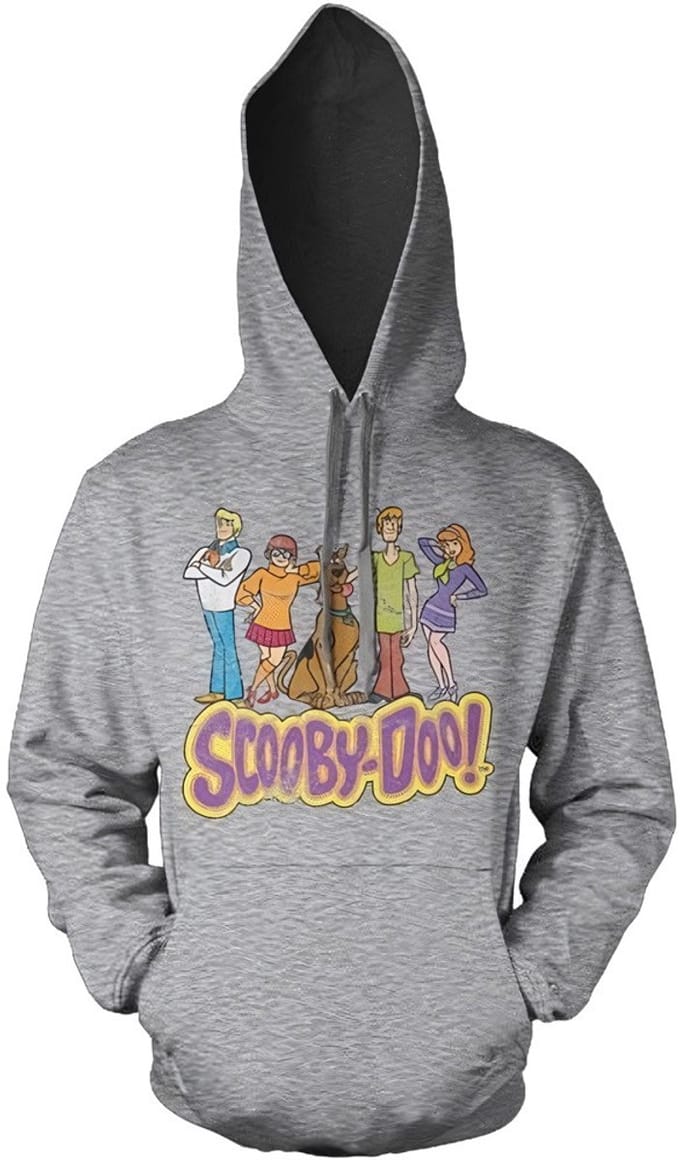 Team Scooby Doo -hoodie in distressed-look Heather-grijs