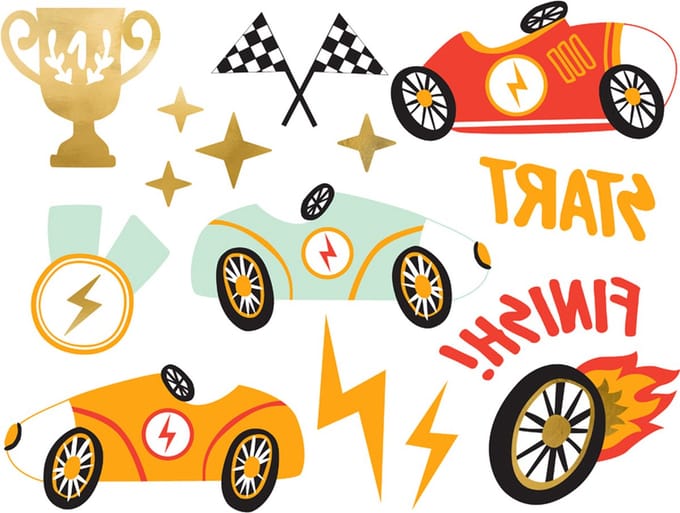 PartyDeco - Tattoo Race Auto