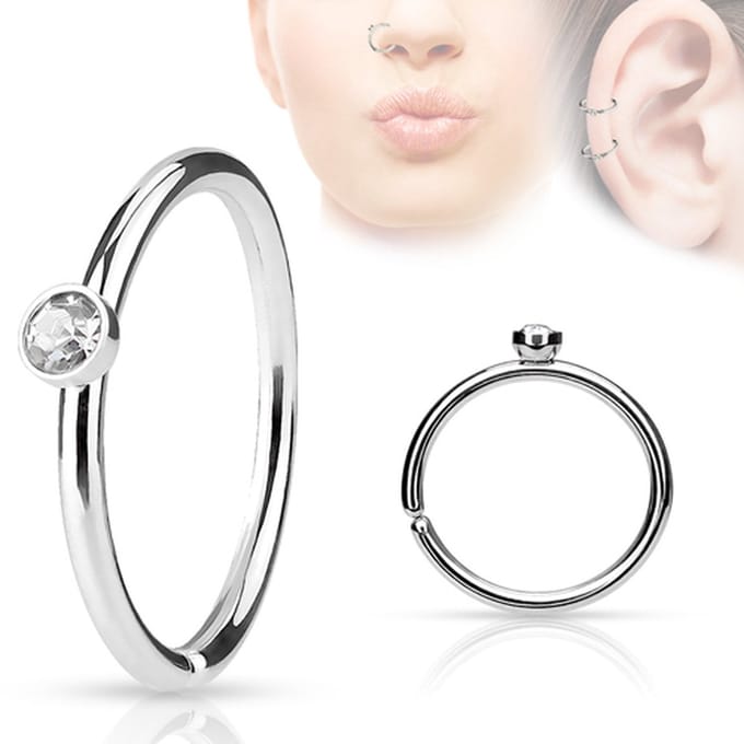 Piercing klein steentje 0.8x8 - zilver - LMPiercings