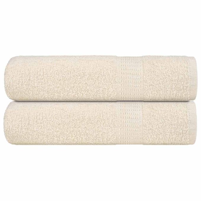vidaXL - Douchehanddoeken - FROGN - 2 - st - 70x140 - cm - 360 - g/m² - crème